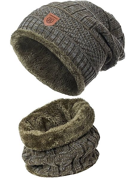Indicode Mütze & Schal Herren Siracusa Strickmütze Herrenmütze Set günstig online kaufen