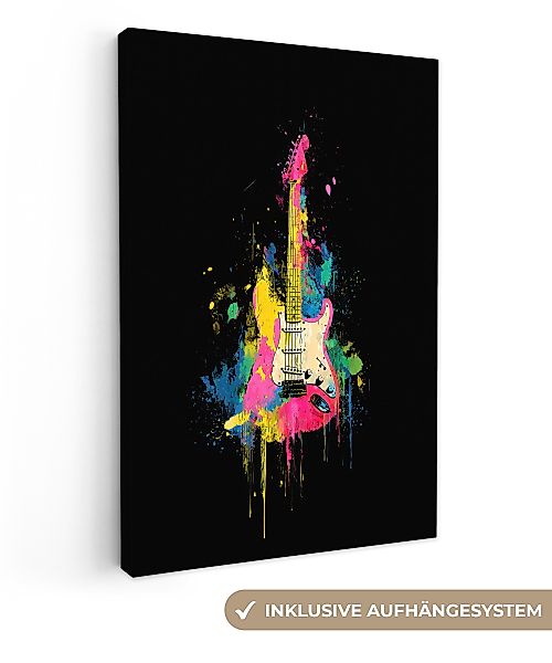 OneMillionCanvasses® Leinwandbild Gitarre - Bunt - günstig online kaufen