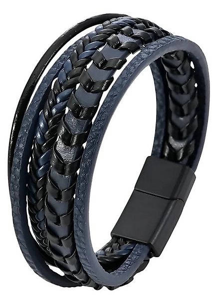 S&T Design Lederarmband Herren Armband Schwarz Braun Blau (Samttüte, 1,5 CM günstig online kaufen