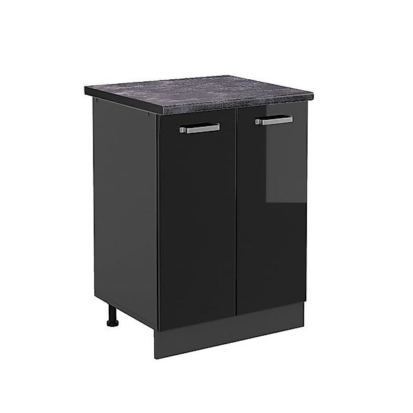 Vicco Unterschrank R-Line, Schwarz Hochglanz/Anthrazit, 60 cm, AP Anthrazit günstig online kaufen