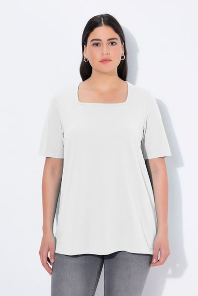 Ulla Popken T-Shirt T-Shirt A-Linie Carré-Ausschnitt günstig online kaufen