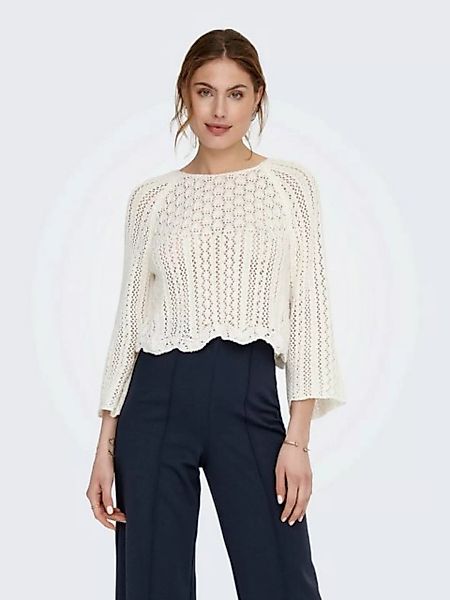 ONLY Strickpullover Eleganter Strickpullover 3/4 Arm Shirt Pointelle Sweate günstig online kaufen