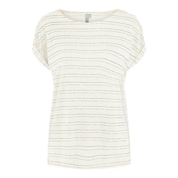 Pieces Billone Kurzärmeliges T-shirt L Bright White / Detail Gold Lurex günstig online kaufen