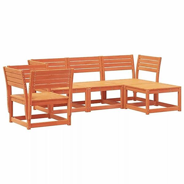 vidaXL 5-tlg Garten-Lounge-Set Wachsbraun Massivholz Kiefer günstig online kaufen