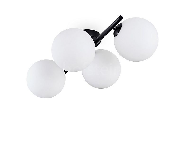 hofstein Deckenleuchte Deckenlampe aus Metall/Glas in Schwarz/Weiß, ohne Le günstig online kaufen