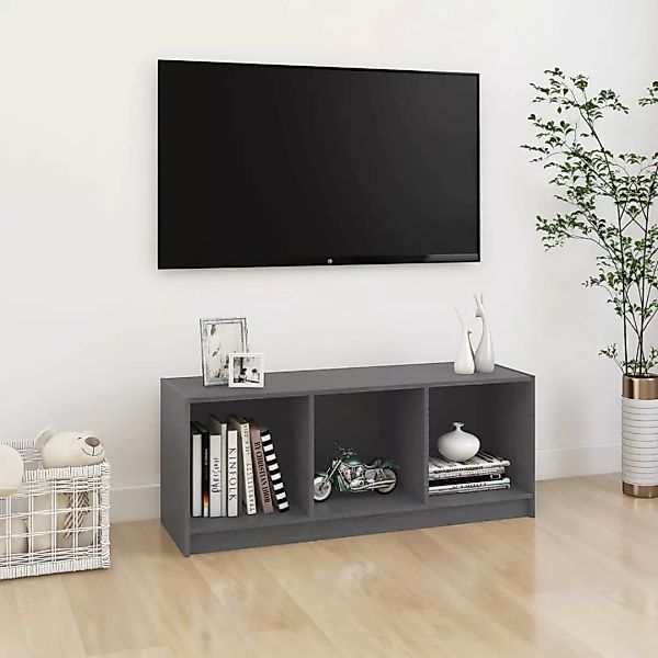 vidaXL TV-Schrank TV-Schrank Grau 104x33x41 cm Massivholz Kiefer Lowboard günstig online kaufen