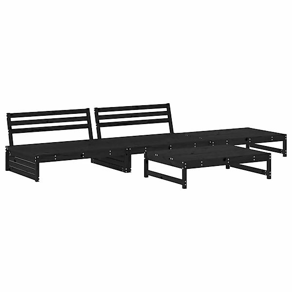 vidaXL 4-tlg Garten-Lounge-Set Schwarz Massivholz Kiefer Modell 15 günstig online kaufen