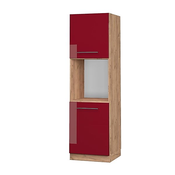 Vicco Herdumbauschrank Fame-Line Bordeaux Hochglanz/Goldkraft Eiche 60 cm O günstig online kaufen