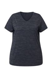 Ulla Popken T-Shirt Funktionsshirt Mesheinsätze V-Ausschnitt günstig online kaufen