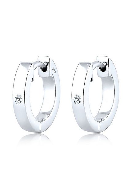 Elli DIAMONDS Paar Creolen Creole Basic Diamant (0.03 ct) 925 Sterling Silb günstig online kaufen