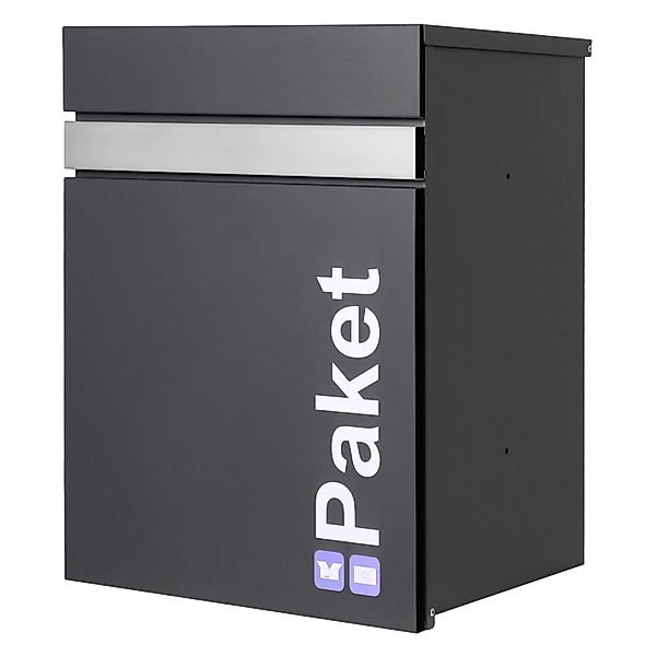 ML-Design Paketbriefkasten 44x35x58 cm Anthrazit-Silber aus Stahl Wandmonta günstig online kaufen