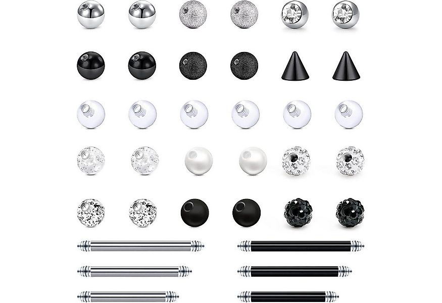 LuxusKollektion Piercing-Set Zungenpiercing Kugeln 5mm 14G 30Stk Chirurgens günstig online kaufen