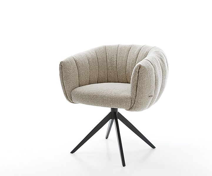 Drehstuhl Jada-Flex Webstoff Soft Beige Kreuzgestell breit Schwarz 360° dre günstig online kaufen