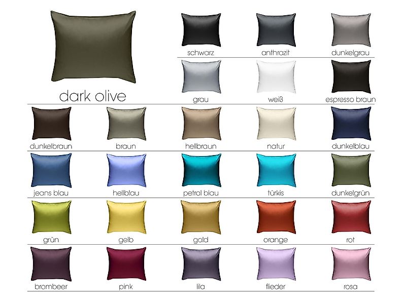 BETTWAESCHE-MIT-STIL Kissenbezug Mako Satin Kissenbezug uni einfarbig, (1 S günstig online kaufen