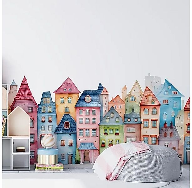 Montegoni Wandsticker Bunte Stadt Häuser Wandsticker – Abziehbar & Dekorati günstig online kaufen