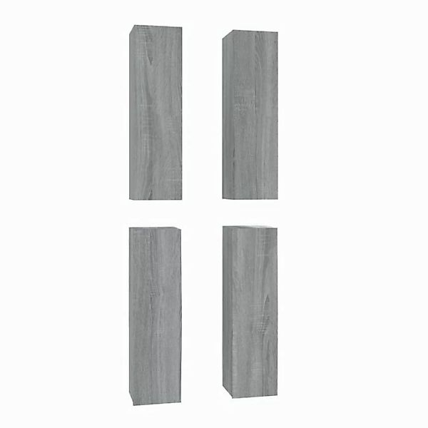 vidaXL TV-Schrank TV-Boards 4 Stk. Grau Sonoma 30,5x30x110 cm Holzwerkstoff günstig online kaufen