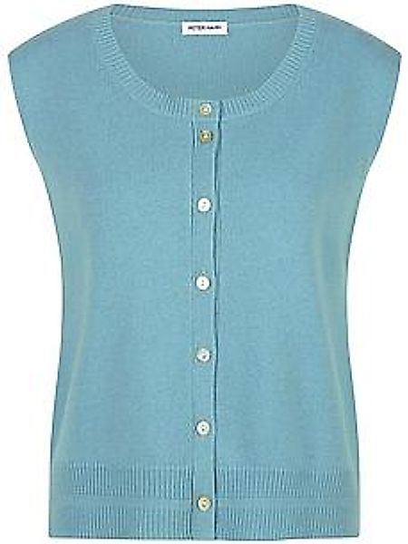 Strickweste aus Schurwolle und Kaschmir Peter Hahn türkis günstig online kaufen