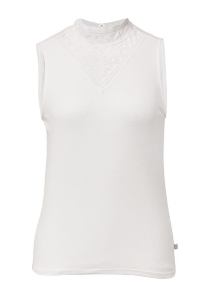 QS Kurzarmshirt T-Shirt Top mit Spitzeneinsatz günstig online kaufen