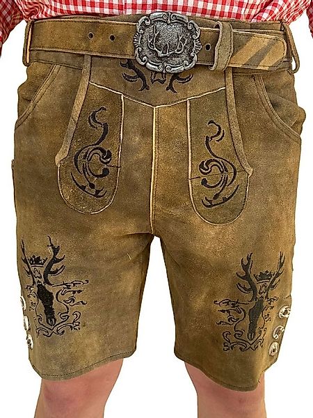 Dretaild Trachtenhose Premium Herren Lederhose Ziegenleder kurz mit günstig online kaufen