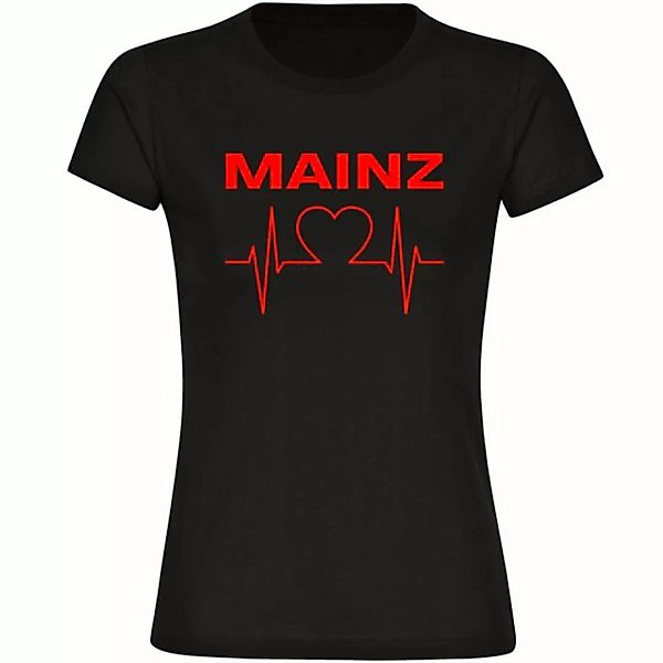 multifanshop T-Shirt Damen Mainz - Herzschlag - Frauen günstig online kaufen