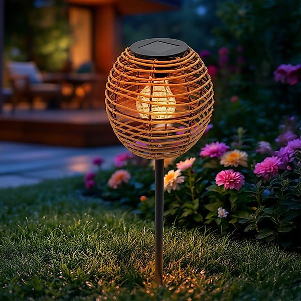 Spetebo LED Gartenleuchte Solarlampe mit Glühbirne, günstig online kaufen