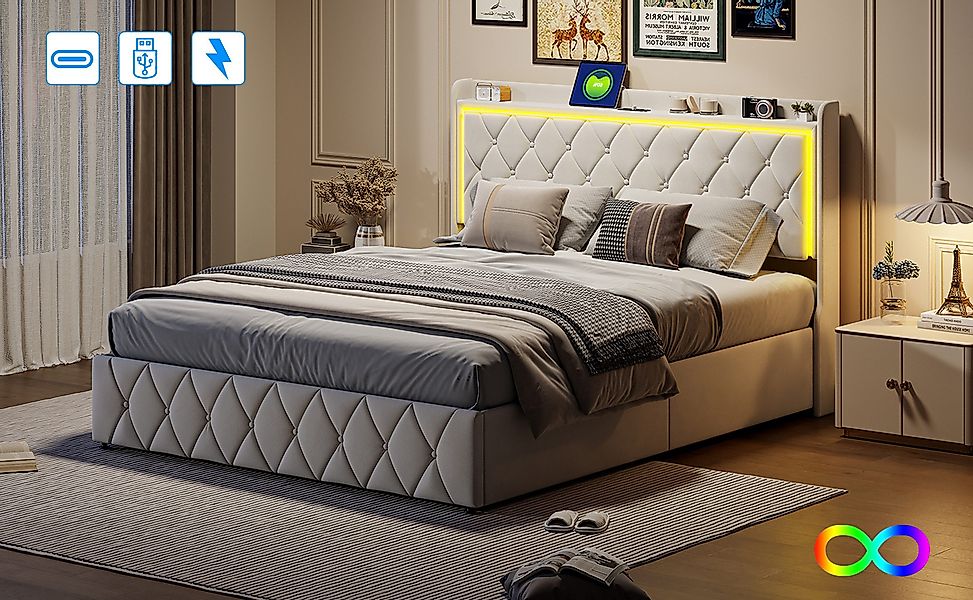 Furnishings Home Polsterbett Stauraumbett Doppelbett inkl. günstig online kaufen