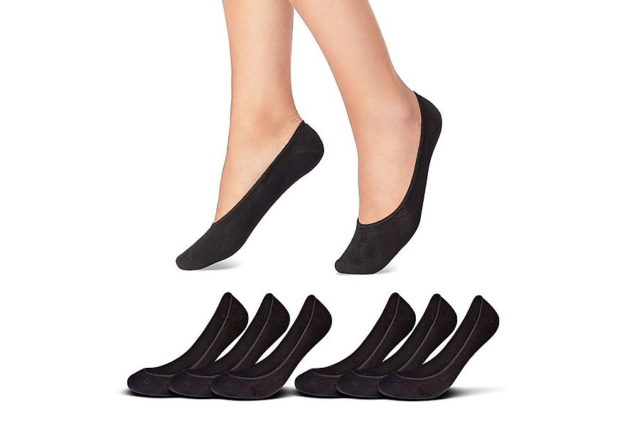 sockenkauf24 Füßlinge 6 Paar "Low Cut" Ballerina Socken Baumwolle Sneakerso günstig online kaufen