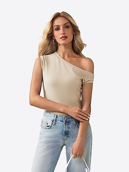 Imily Bela Tanktop Damen Sommerliche Rippstricktops mit One-Shoulder (Packu günstig online kaufen
