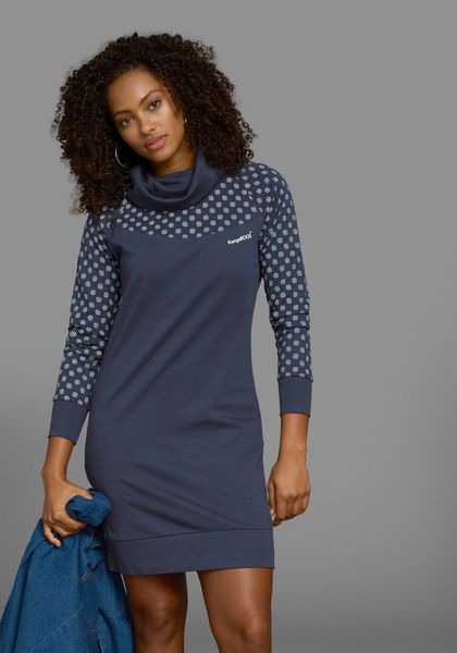 KangaROOS Sweatkleid lang, aus Baumwolle, Langarm, mit breiten Rippbündchen günstig online kaufen