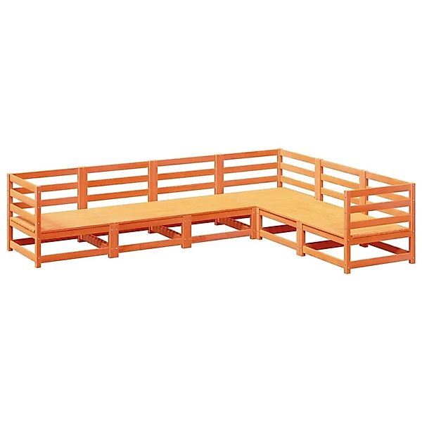 vidaXL 6-Tlg Garten-Sofagarnitur Wachsbraun Massivholz Kiefer 3299453 günstig online kaufen