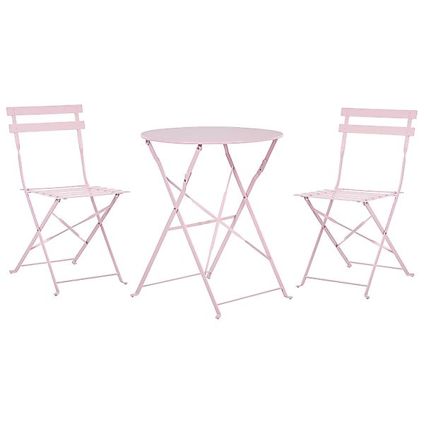Beliani Bistro Set FIORI Pastellrosa 60x60x80 günstig online kaufen