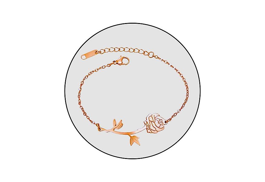 GOLDKLEIN Armband Edelstahl Blume Schmuck Armkette, Damen, inkl. Geschenkbo günstig online kaufen