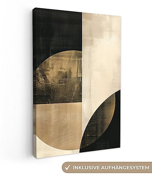 OneMillionCanvasses® Leinwandbild Abstrakt - Geometrische Formen - Schwarz günstig online kaufen