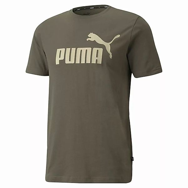 PUMA Herren T-Shirt - ESS Logo Tee, Rundhals, Baumwolle, uni Grün M günstig online kaufen