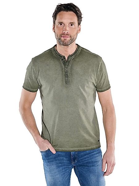 Engbers T-Shirt Herren Henley-Shirt uni, Khaki günstig online kaufen