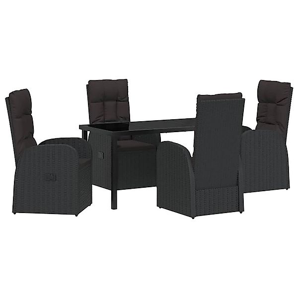vidaXL Garten Essgruppe mit Kissen 5-Tlg Schwarz Poly Rattan 3379508 günstig online kaufen