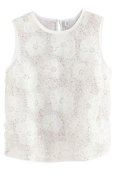 Next Blusentop Perlenbesticktes Paillettentop mit floralem Muster (1-tlg) günstig online kaufen