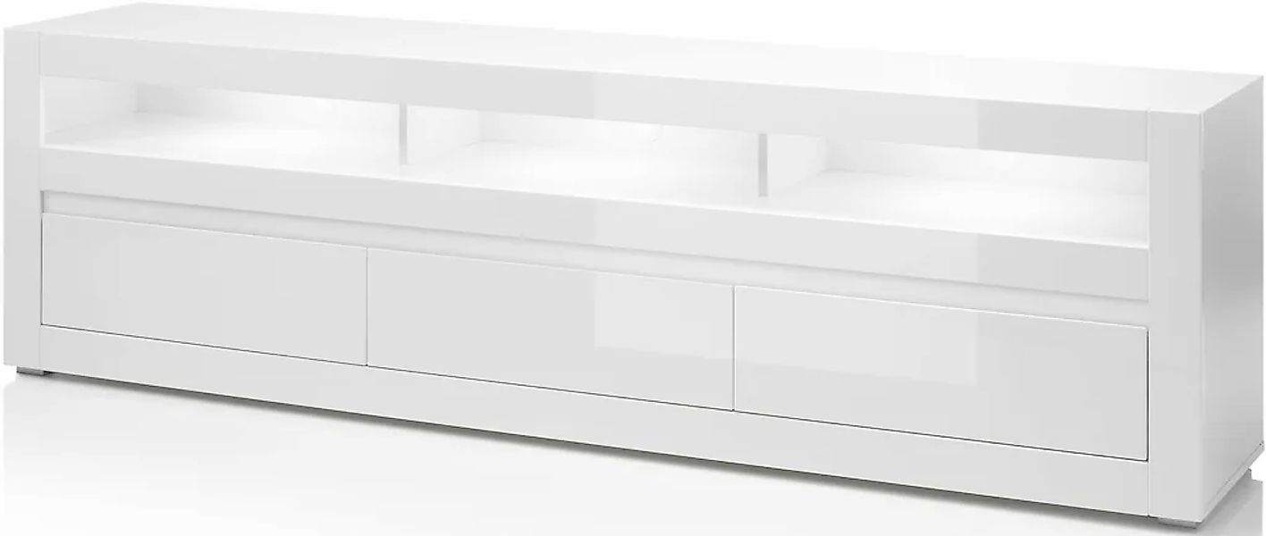 Home affaire Lowboard "Carat" Breite 217 cm, Zierleiste 1x betonfarben und günstig online kaufen