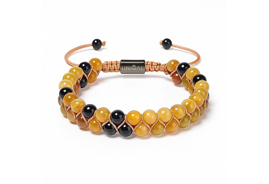 UNIQAL.de Perlenarmband aus Naturstein – zweireihig, 6 mm, Unisex (Edelstah günstig online kaufen