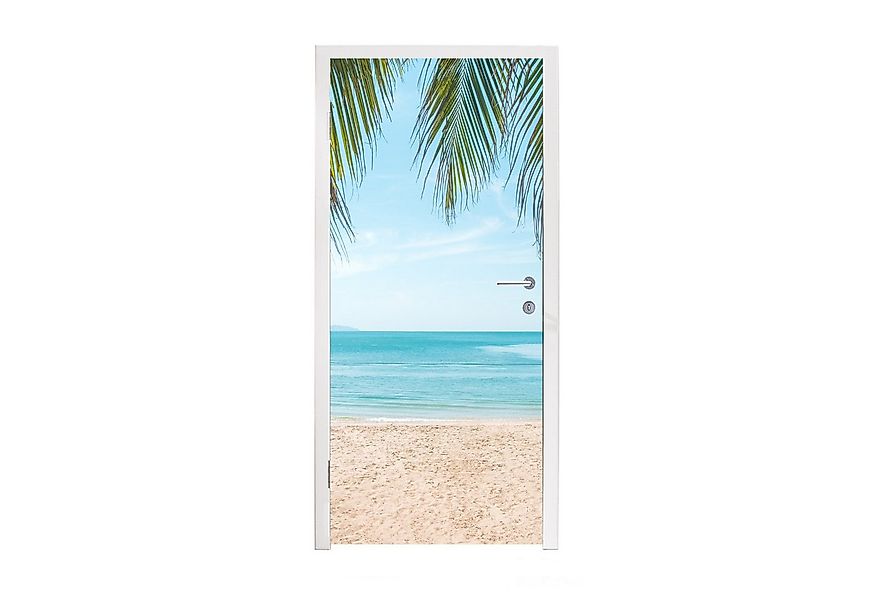 MuchoWow Türtapete Palmenblatt - Strand - Tropisch, Matt, bedruckt, (1 St), günstig online kaufen