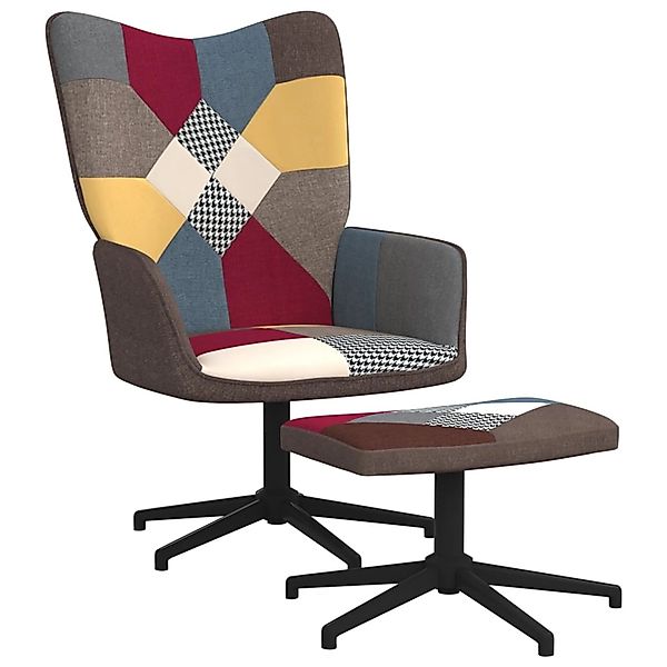 vidaXL Relaxsessel mit Hocker Patchwork Stoff Modell 3 günstig online kaufen