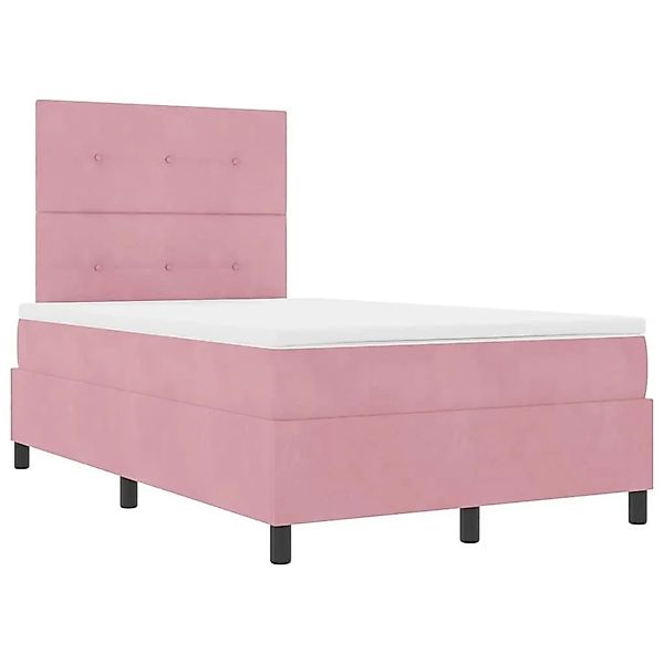 vidaXL LED Boxspringbett mit Matratze Rosa 120 x 200 cm Stoff 3343309 günstig online kaufen