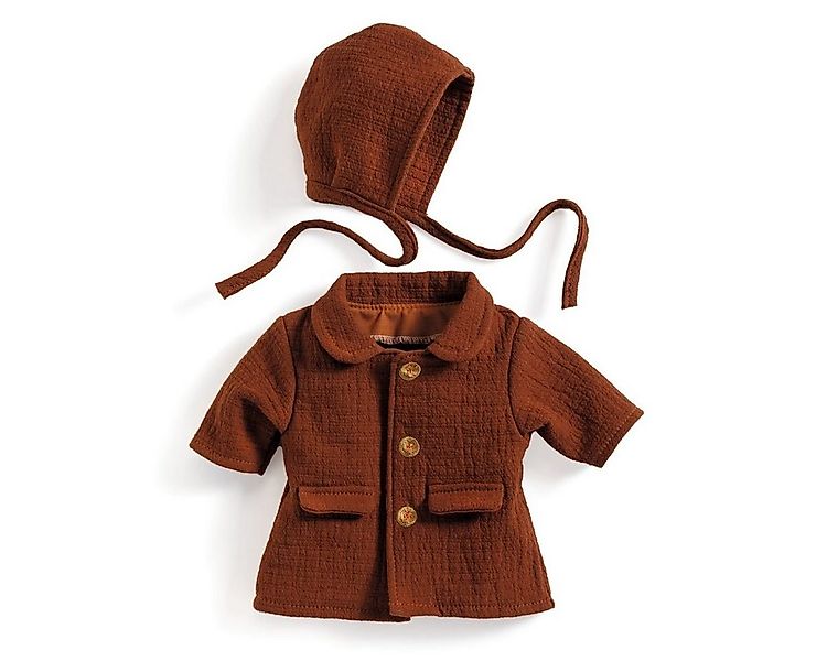 DJECO Puppenkleidung Herbst Oufit Baumwollmantel und Käppchen braun DJ07893 günstig online kaufen