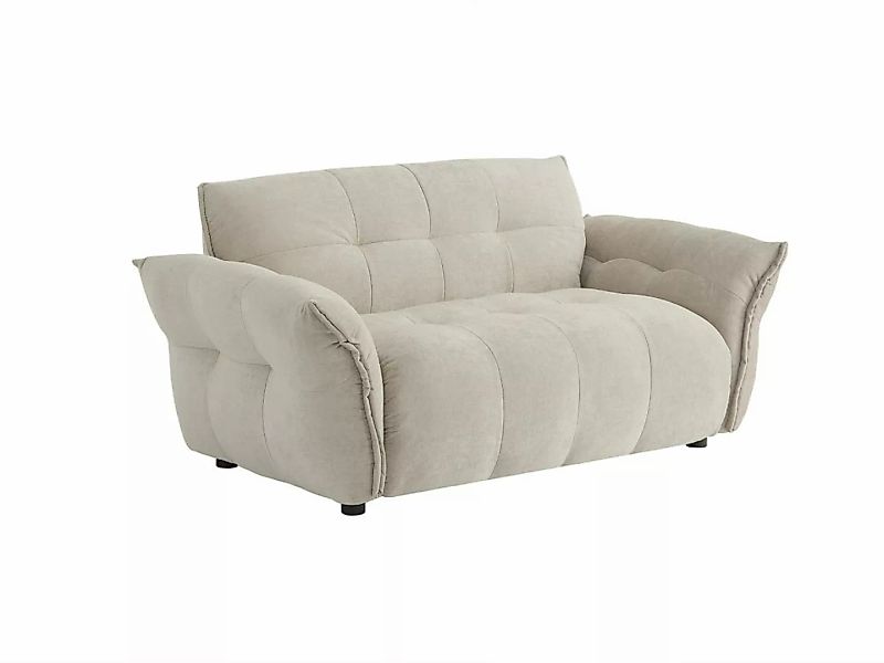 Sofa 2-Sitzer - melierter Stoff - Beige - NAPIZO günstig online kaufen