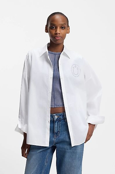 HUGO Blue Hemdbluse "Edafne" im Oversized Fit, aus Baumwolle günstig online kaufen
