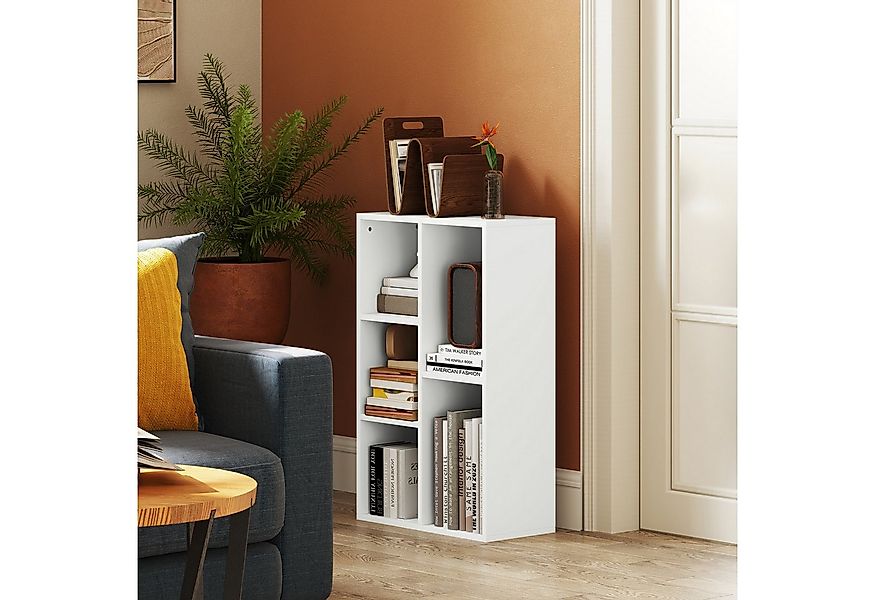 HOMCOM Bücherregal modernes Standregal mit 5 offenen Ablagefächern, freiste günstig online kaufen