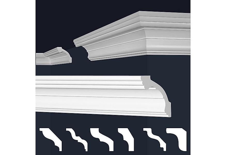 marbet design Stuckleiste E-38, 20 Meter / 10 Leisten, XPS Styropor weiß - günstig online kaufen