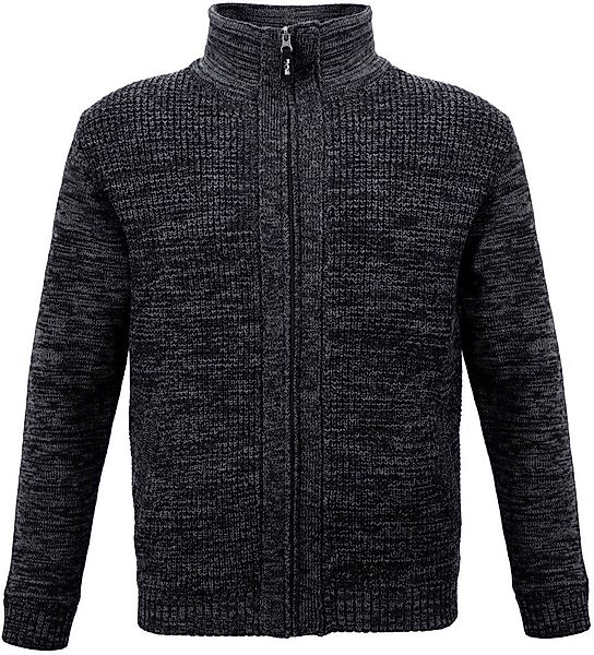 JOB Strickjacke Strickjacke mit Fellfutter schieferschwarz günstig online kaufen