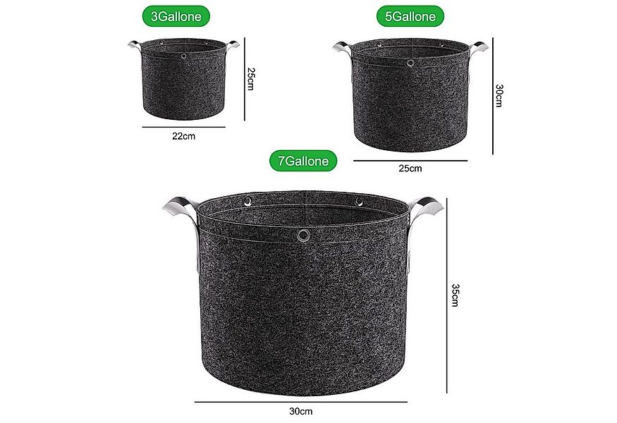 Sunicol Pflanzkübel Kartoffel Pflanzsack aus Vliesstoff, 3-7 Gallonen Pflan günstig online kaufen