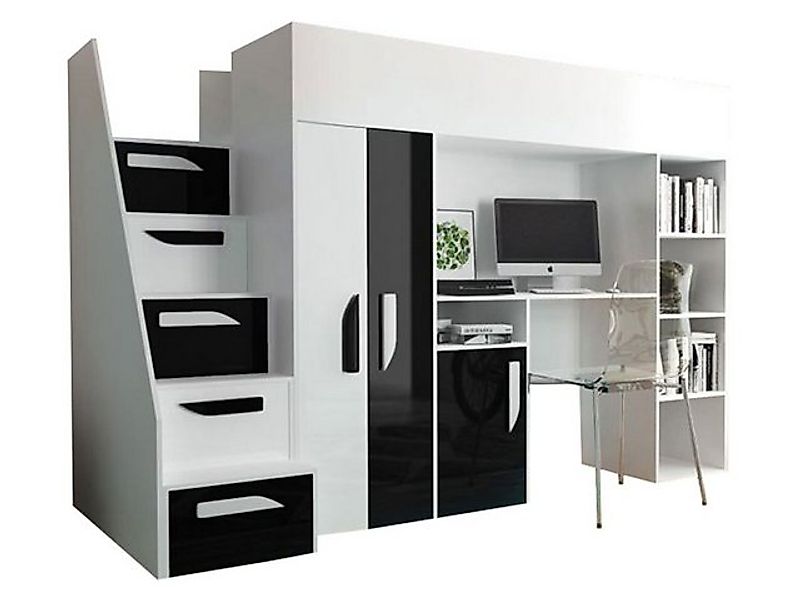 MIRJAN24 Etagenbett Party 14 (Komplett-Set, Einzelbett mit Treppe), 90x200 günstig online kaufen